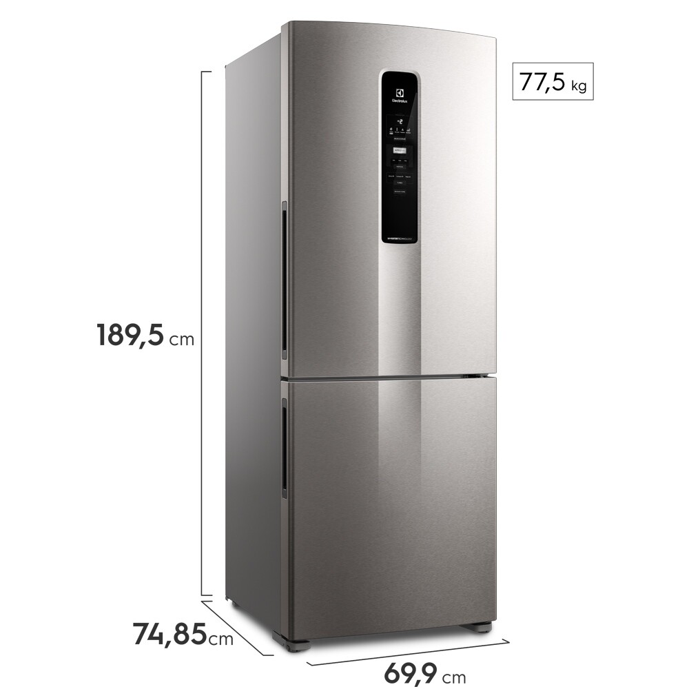 Refrigerador Frío Seco 527 Lts Inox S/D INVERTER<br /> Freezer abajo 194 Lts Gris