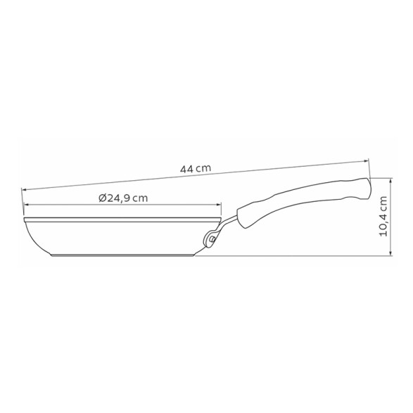 Sartén profesional Ø 24cm. aluminio para inducción -TRAMONTINA TR5812