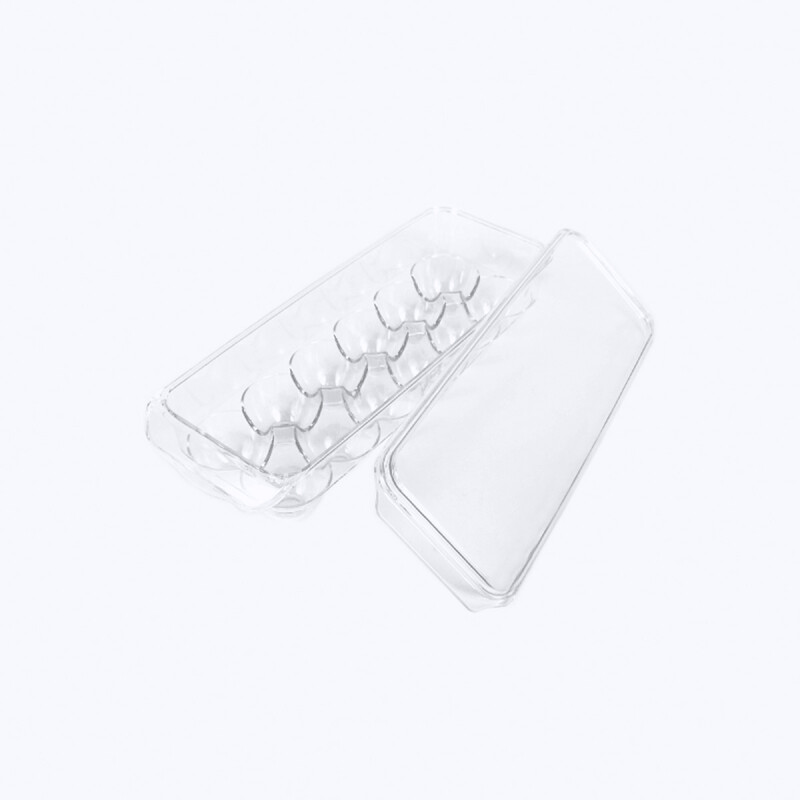 ORGANIZADOR RECT ACRIL TRANSP P/HUEVOS C/TAPA Unica