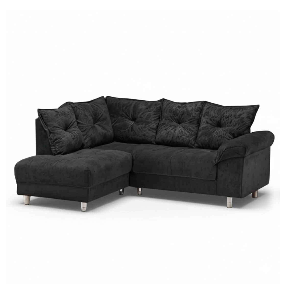 SOFÁ SILLÓN ESQUINERO RINCONERO CON CHAISE - Negro 