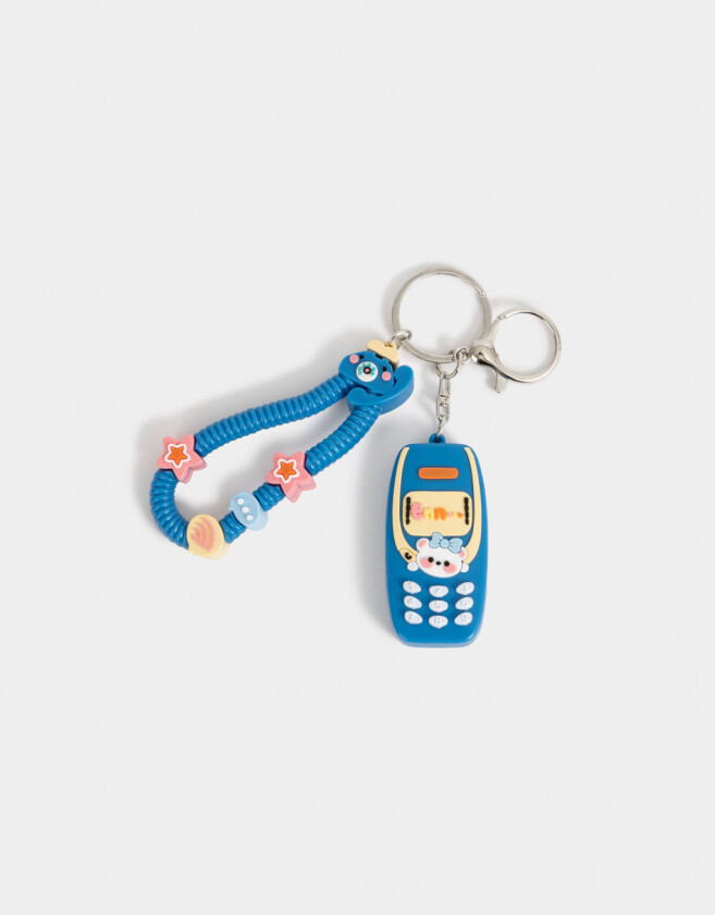 Llavero Lúdico Llavero Y Charm De Celular Con Strap - Azul Medio