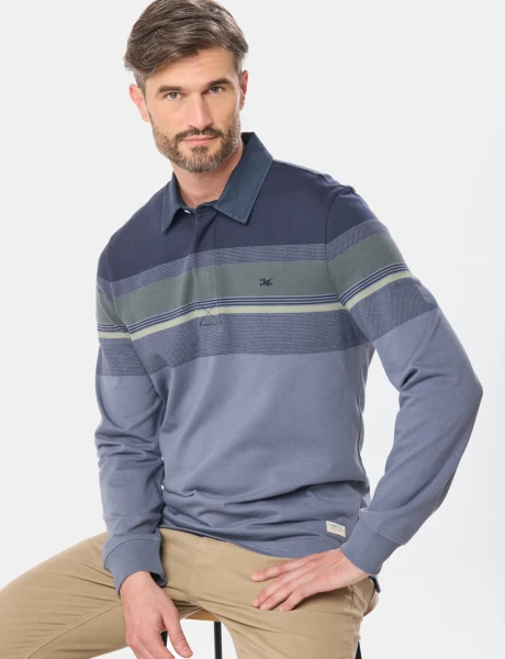 REMERA JERSEY RAYADA Piedra