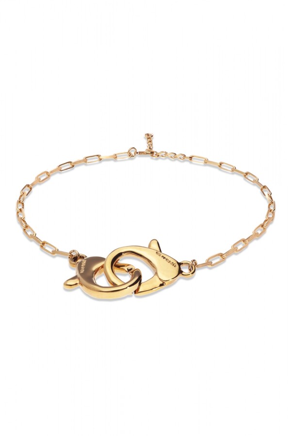 COLLAR BAÑADO EN ORO 18K CON MOSQUETÓN ENTRELAZADO GRANDE Colgante