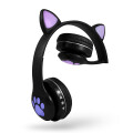 Auriculares Bluetooth Over-Ear Cat VZV-23M con Orejas y Led Negro