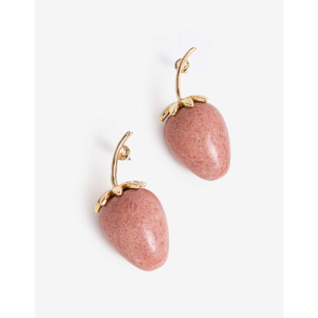 Aros Colgantes Cortos Frutillas Dorado