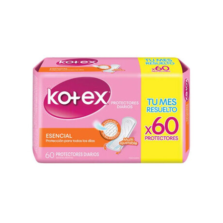 Protectores Diarios Kotex Esencial 60 Unidades Protectores Diarios Kotex Esencial 60 Unidades