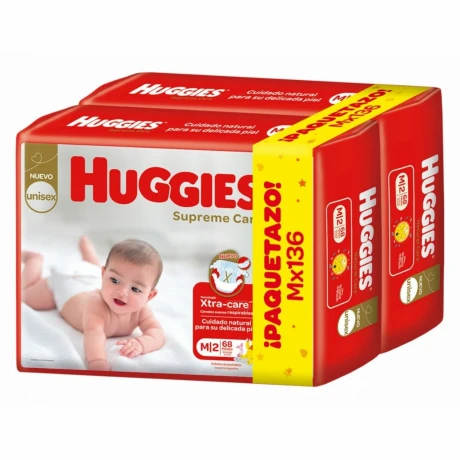 Pañales Huggies Supreme M X136 001