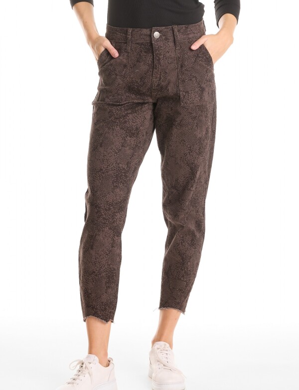 Pantalon Crop & Desflecado GRIS/MULTI