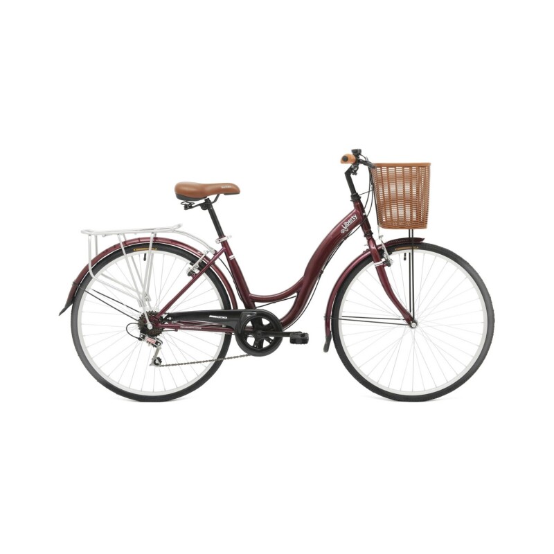 Bicicleta de paseo Baccio Liberty 6V Vintage rodado 26 con 6 cambios, canasto y parrilla Bordó