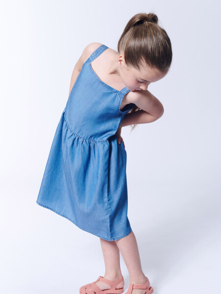 Vestido lyocell tirantes Azul