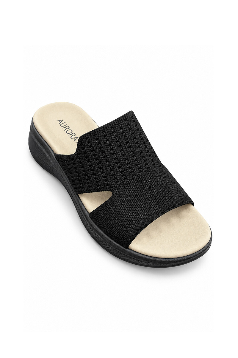 Sandalia zueco Aurora Lycra AU400 Negro