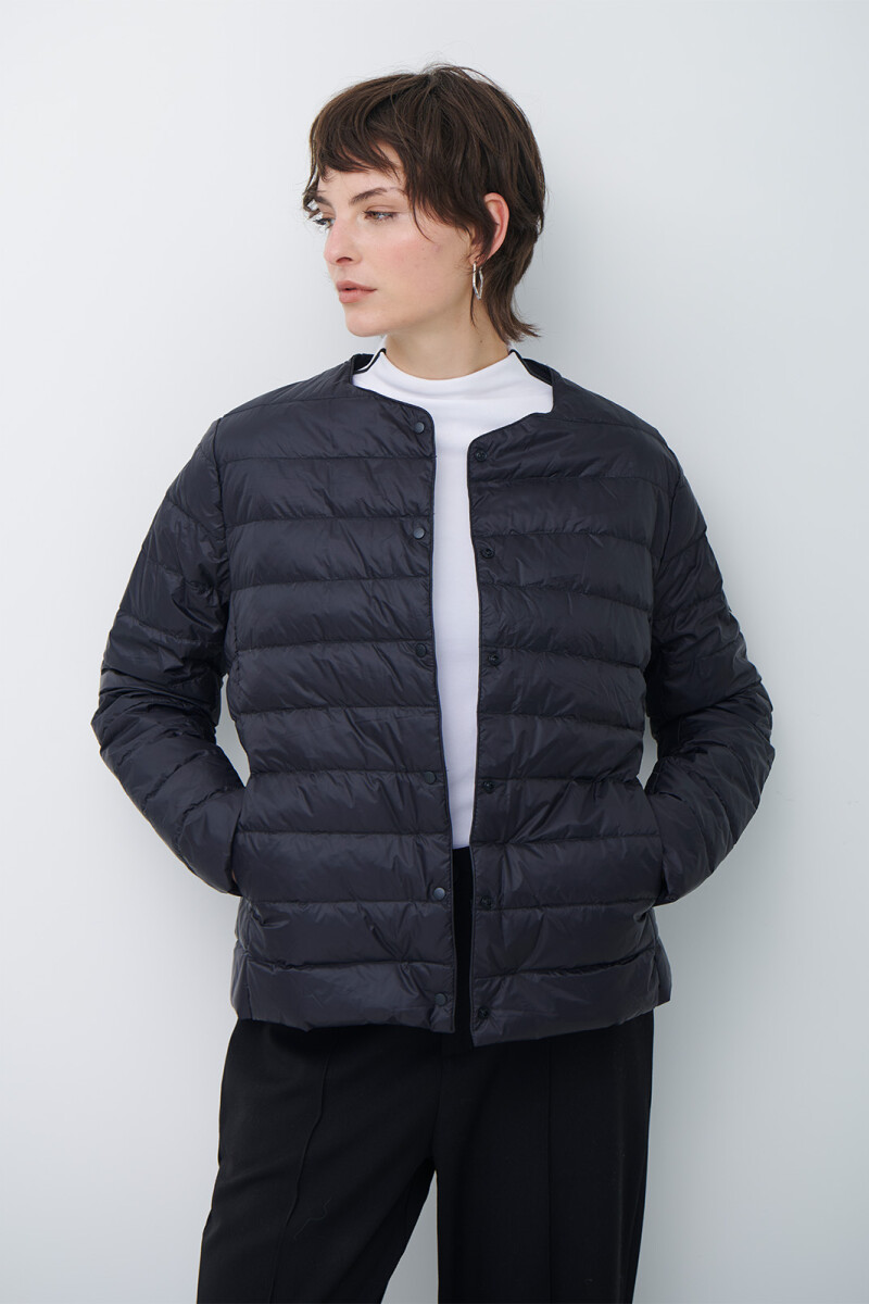 CAMPERA PLUMAS NEGRO