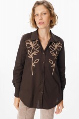 Camisa Petaline Chocolate/Vison