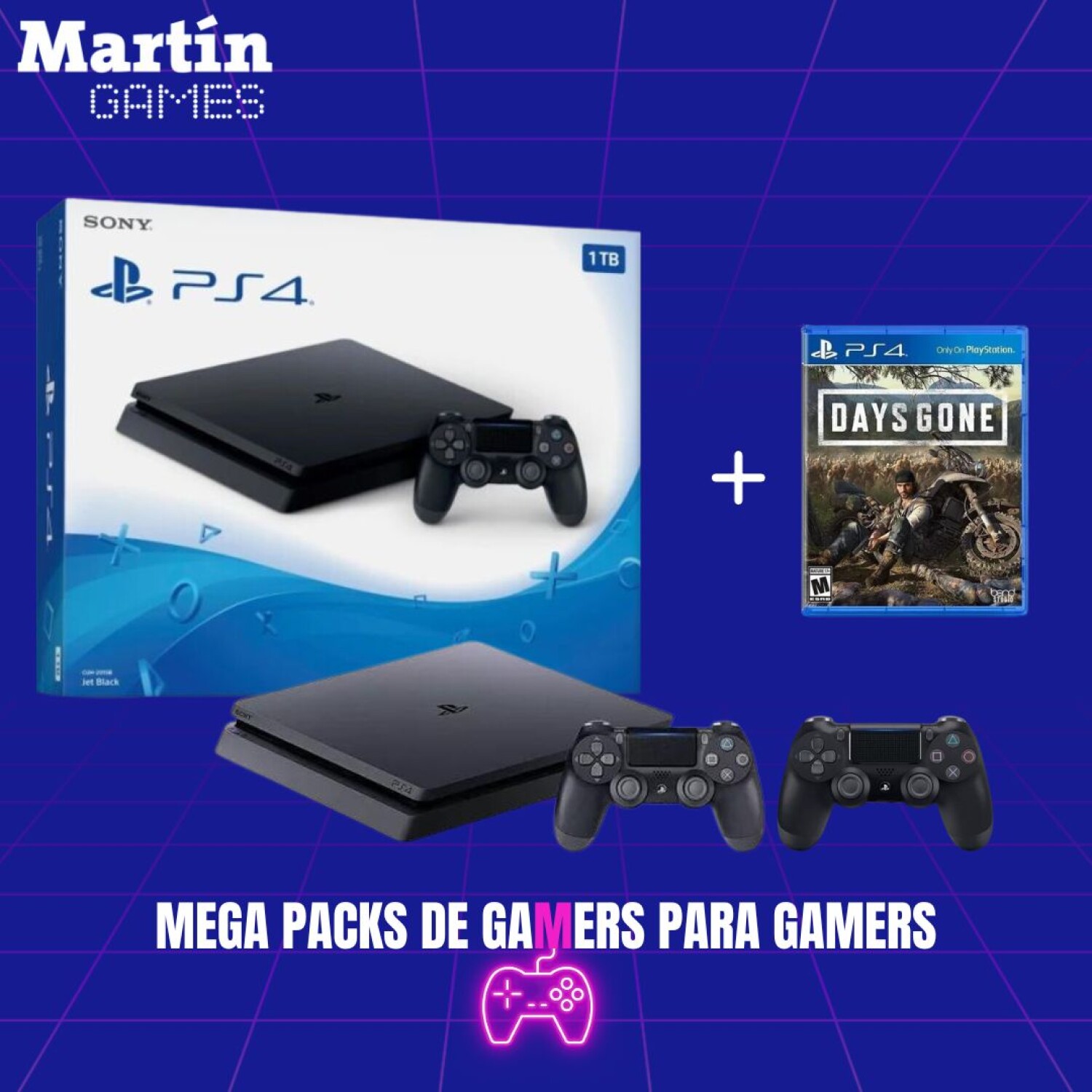 PS4 1TB 0KM + DAYS GONE + 1 JOYSTICK EXTRA — Martín Games