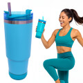 Vaso Termico de 600ml Con Parlante Celeste