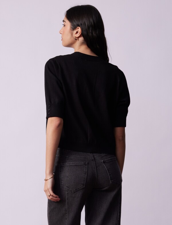 Cardigan Puño Botones NEGRO
