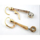 Caravanas antiguas oro 18K, platino y brillantes Caravanas antiguas oro 18K, platino y brillantes