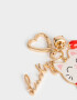 Llavero Metal Llavero Y Charm Gatito "girly Coffee Era" - Dorado