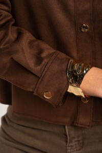 Camisa Gamuza Vegana Marron