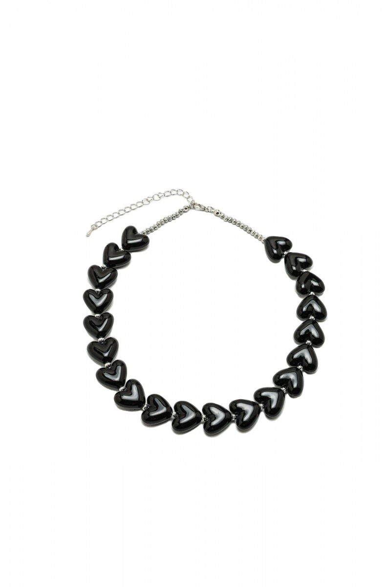 Collar Corazones - Negro 
