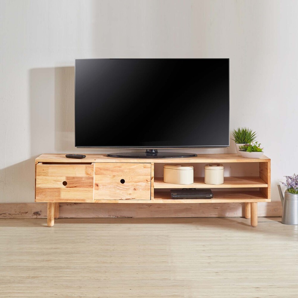 RACK DE LIVING PARA TV MADERA NATURAL-BEIGE MONTANA NATURAL
