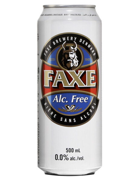 Lata de cerveza sin alcohol Faxe 0.0% de 500cc Lata de cerveza sin alcohol Faxe 0.0% de 500cc