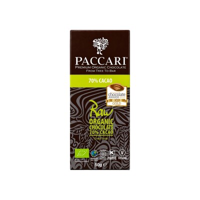 Chocolate Orgánico Raw 70% Cacao 50 g Paccari Chocolate Peccari Org Raw 70%