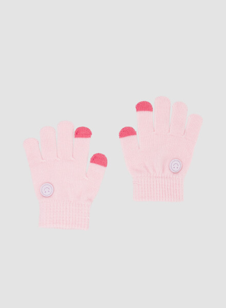 Guantes happy face <br /> infantil Rosado