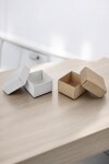 Caja eco 01 - 4x4x2,5 cm. REVERSIBLE BLANCO - MADERA