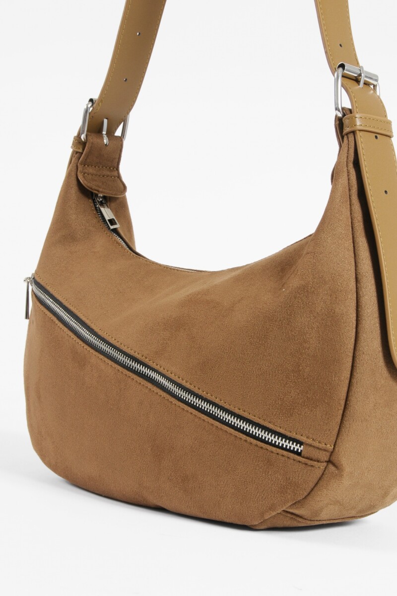 Bandolera simil suede verde