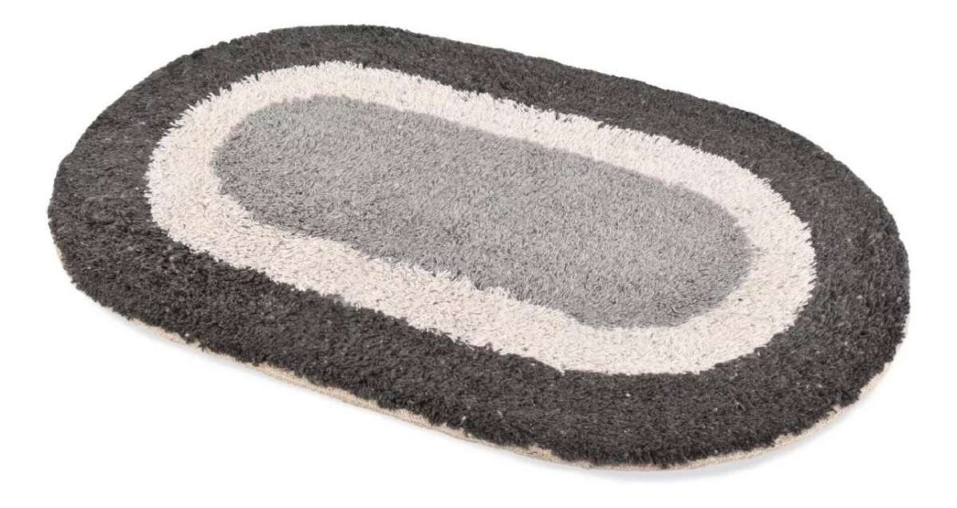 Alfombra Baño Ovalada 100% Algodón 40x60 - Gris combinado 