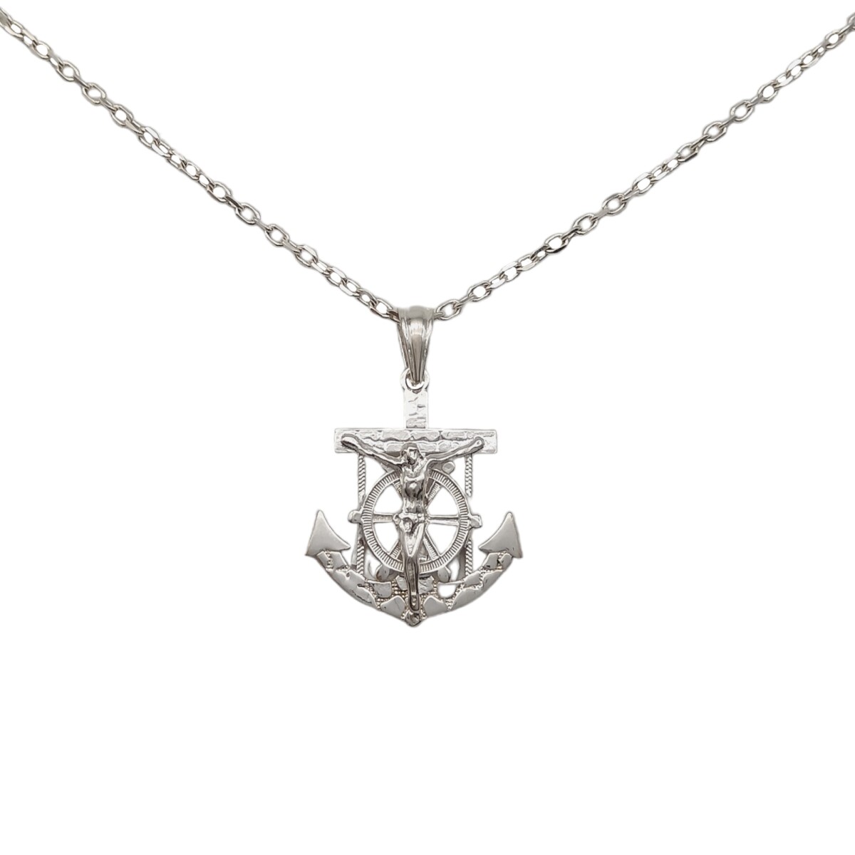 Dije Ancla Crucifijo-Plata 925-Sin Piedra-CP3095 - sinpiedra 