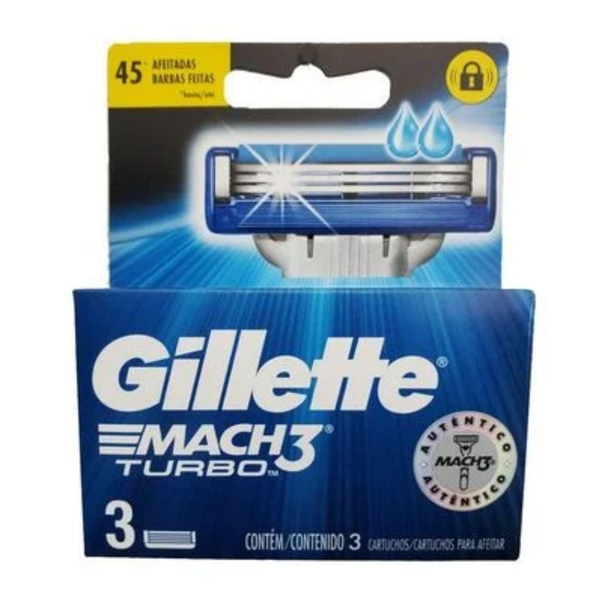 Cartuchos para Afeitar Gillette Mach 3 Turbo Repuesto X3 