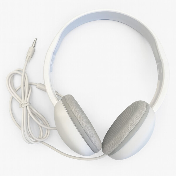 Auricular Cableado Vincha Stereo Goldtech Microfono Jack Color Blanco