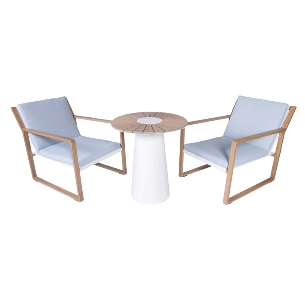 SET DE TERRAZA ALUMINIO ALUMINIO BLANCO CORAL