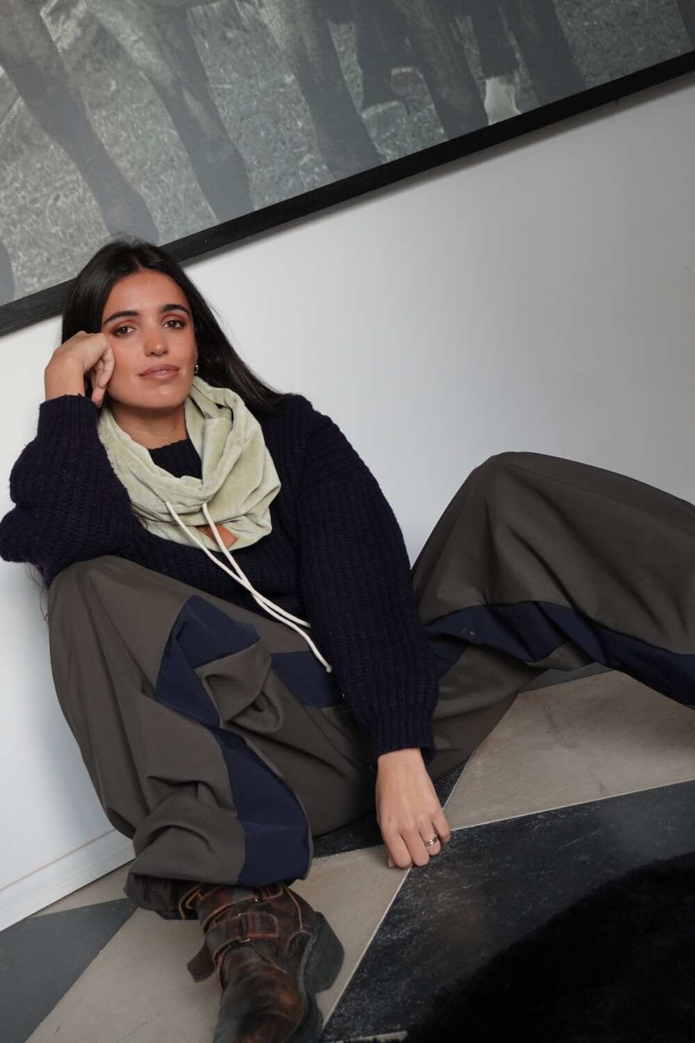 Pantalón Snow Verde Con Azul