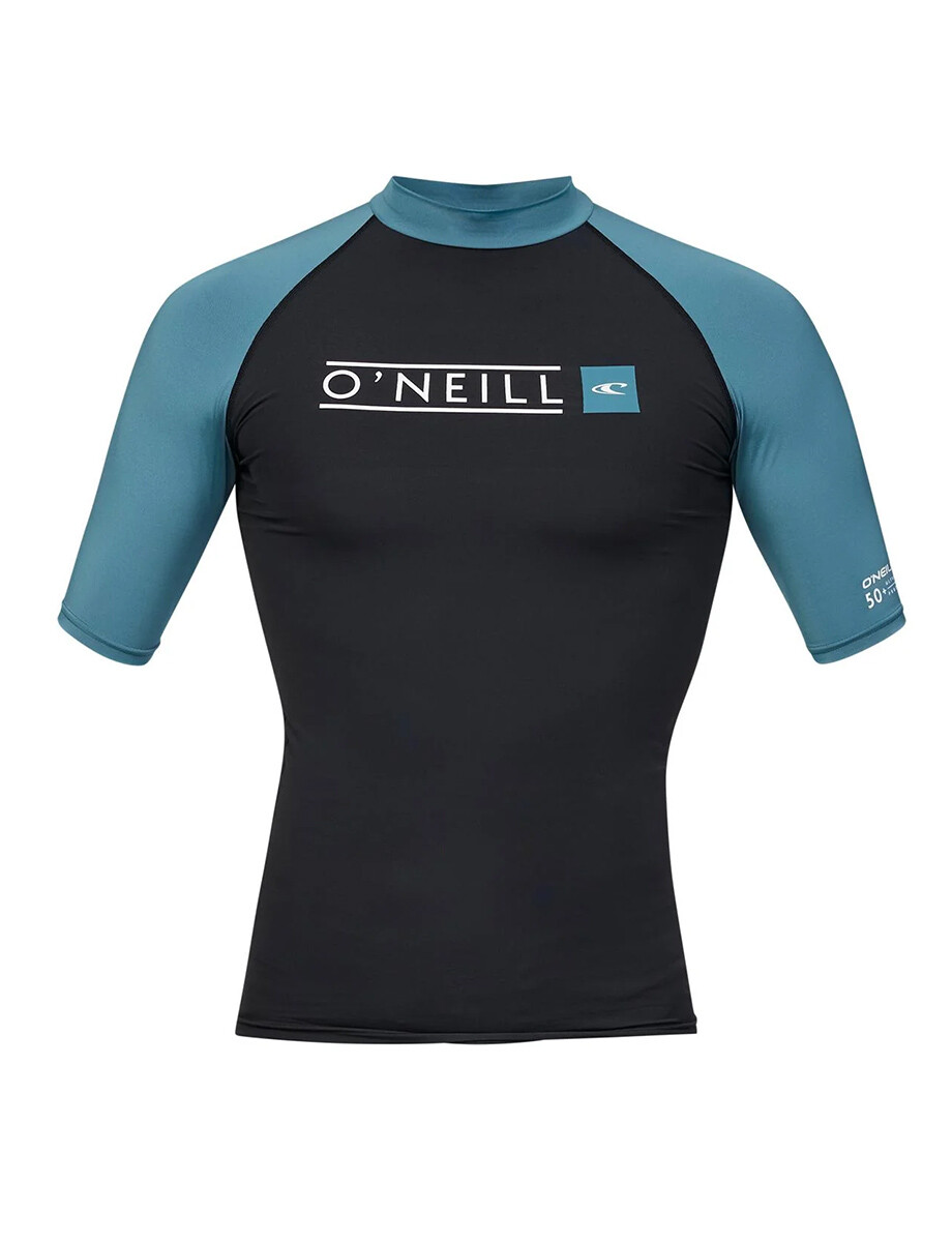 Reactor UV Block Rash Vest · Manga Corta Verde Azulado Profundo 