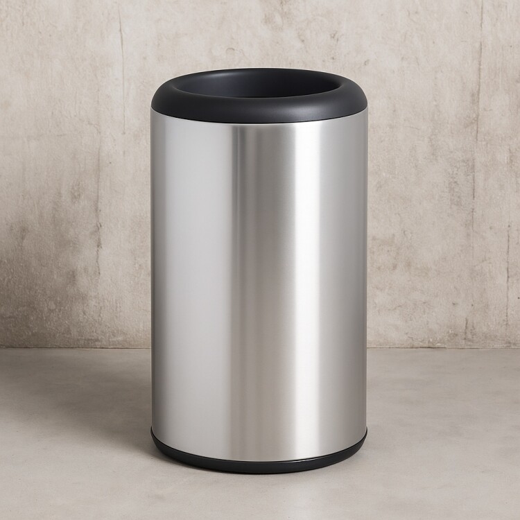 PAPELERA TACHO BASURA TRAMONTINA 31 LITROS PLATEADO