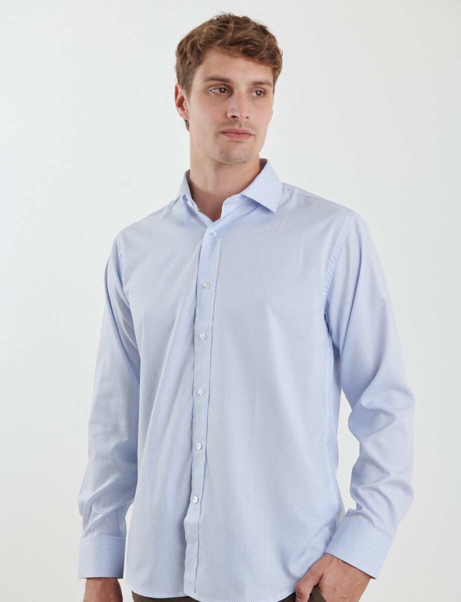 012595 CAMISA HARRINGTON LABEL Blanco/azul
