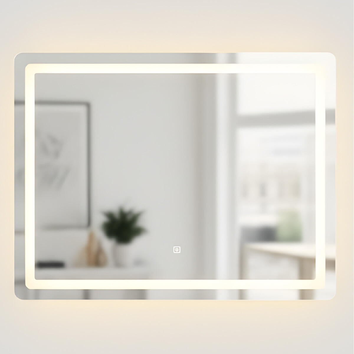 Espejo Rectangular Baño Táctil 3 Modos Retroiluminado 90X70 - Rectangular 