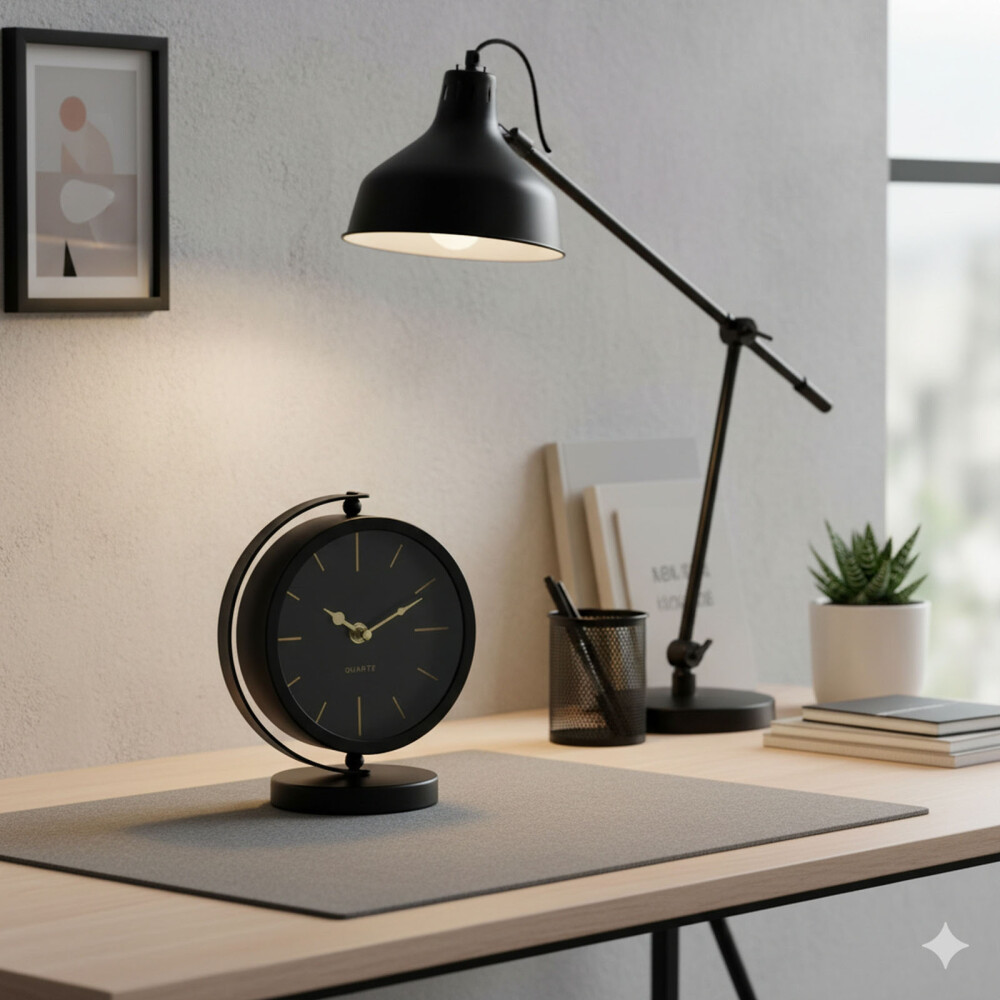 RELOJ DE MESA METAL NEGRO 2018285
