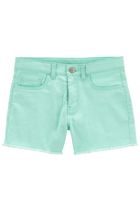 Short de sarga con dobladillo crudo Sin color