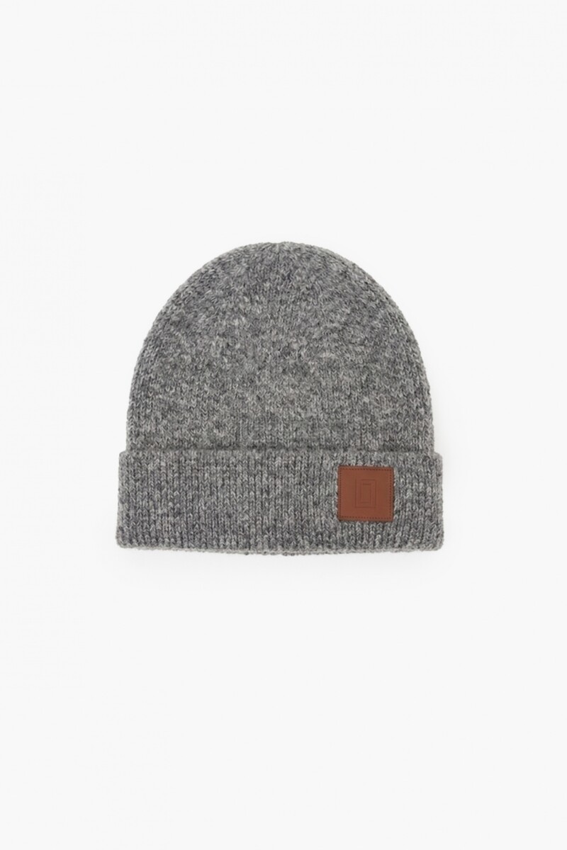 Gorro tejido gris melange