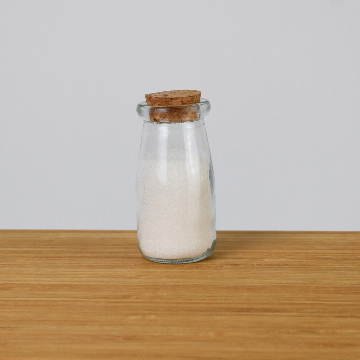 Botella de vidrio con tapa de corcho 120ml 