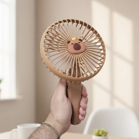 Mini ventilador portátil de escritorio carpincho – recargable Marron