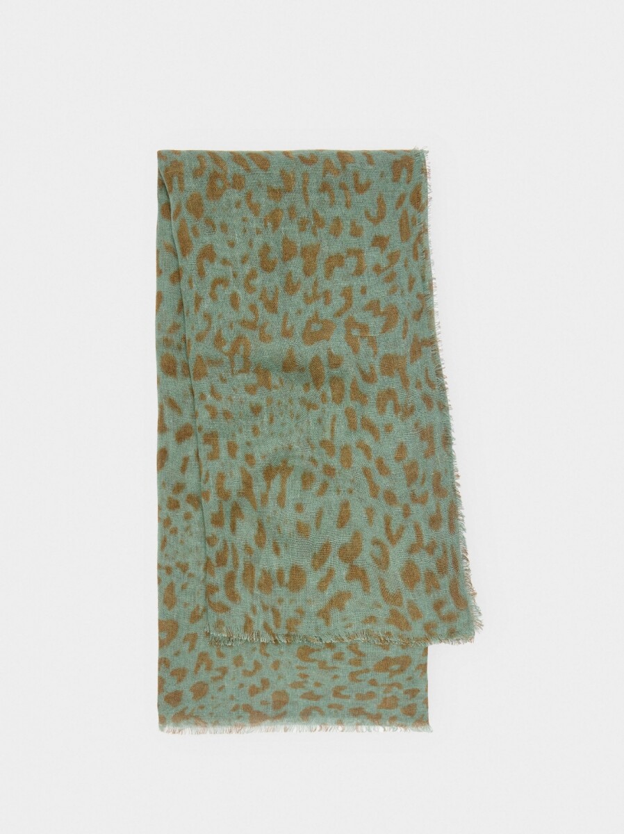 Pañuelo Estampado Con Lino - multicolor 