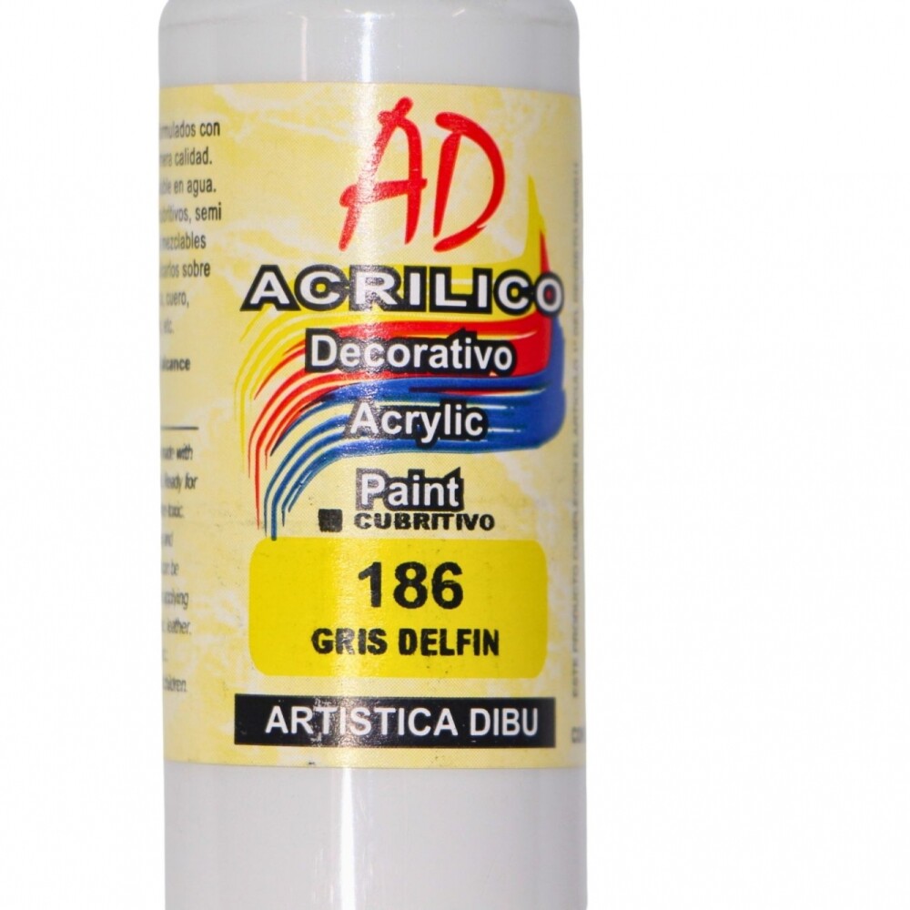 PINTURA ACRILICA ARTISTICA DIBU 60 ML. DIFERENTES COLORES COLOR GRIS DELFIN 186