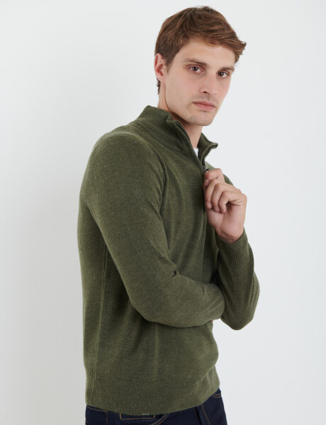 470415 SWEATER MEDIO CIERRE HARRINGTON URBAN Verde Melange