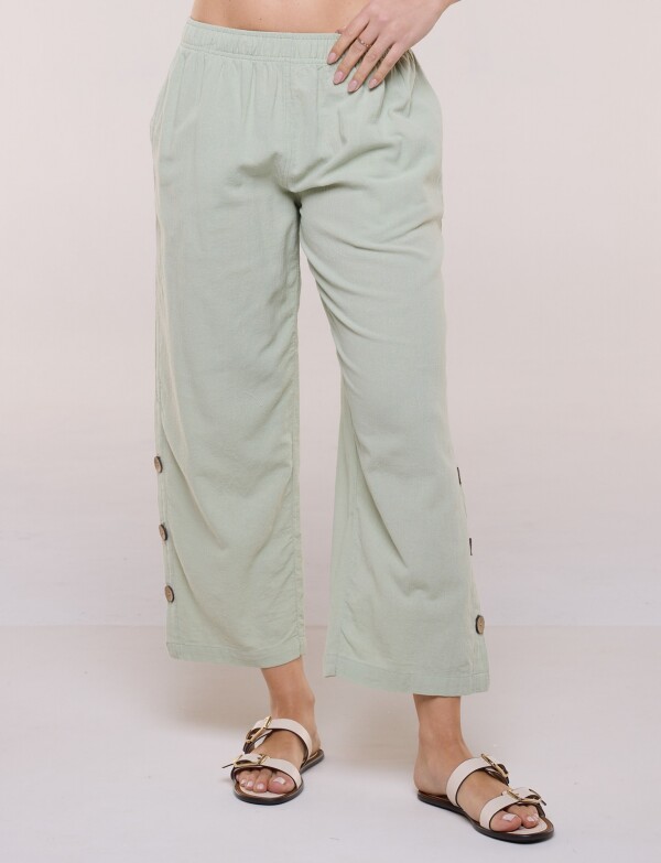 Pantalón Con Aberturas Laterales VERDE CLARO
