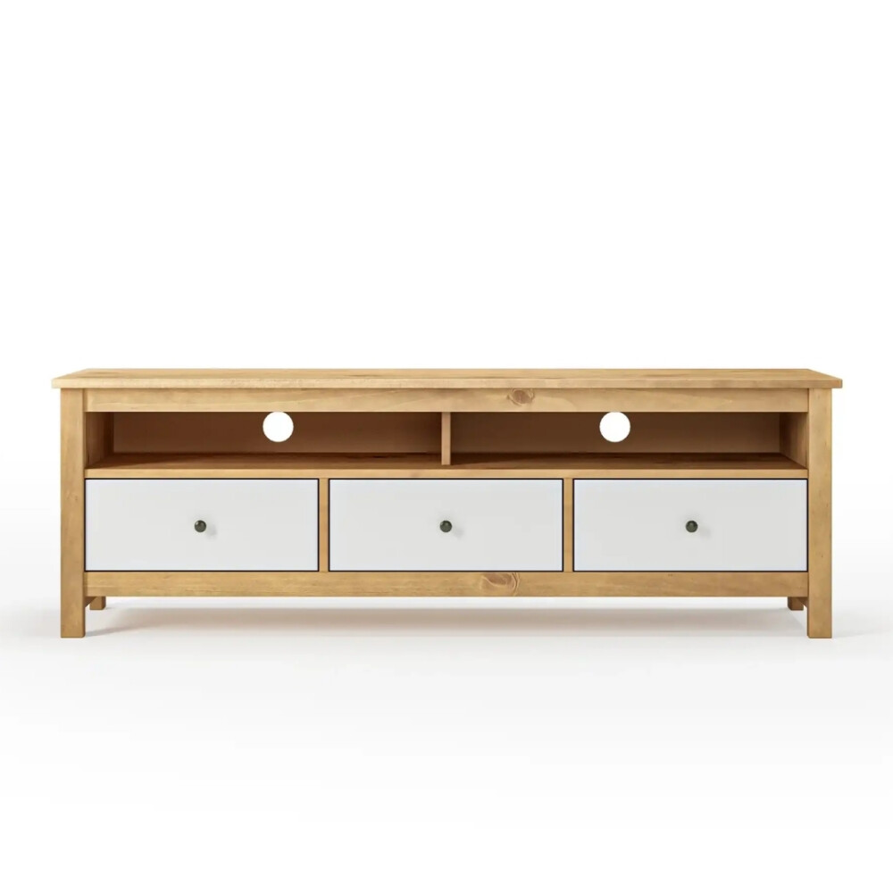 Rack TV 3 Cajones Madera Natural - Mari Blanco